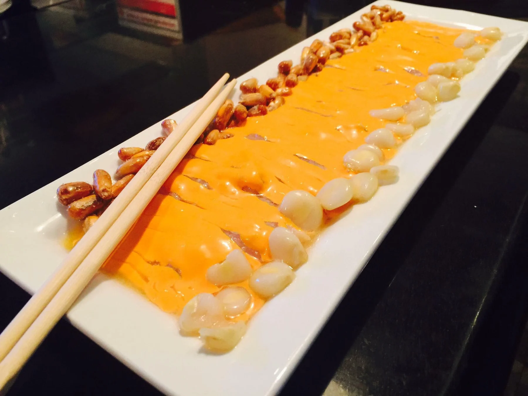 Máncora tiradito with ají amarillo sauce